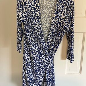Diane Von Furstenberg Julian Two Clover Heart Mini Wrap Dress